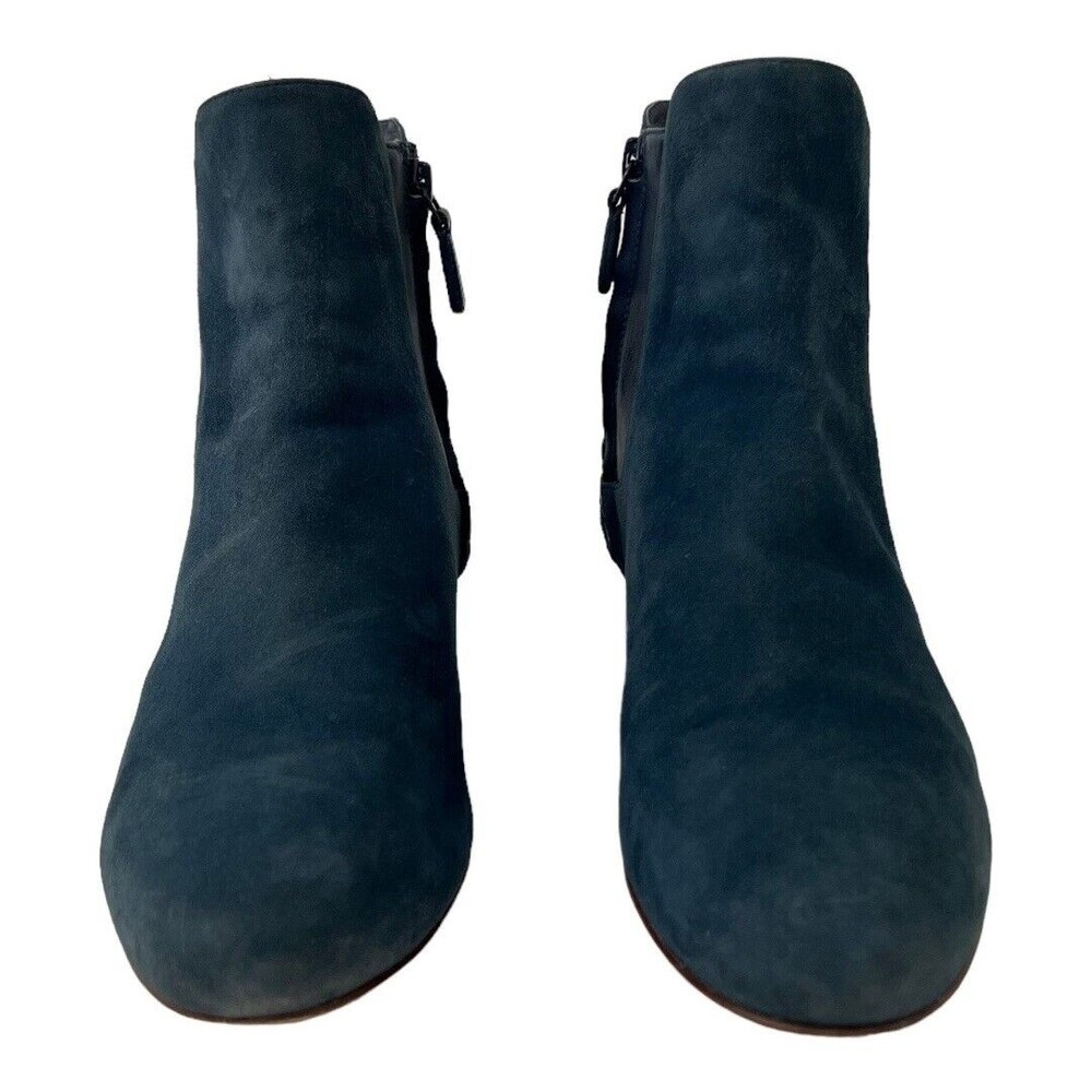 Cole Haan Womens Size 6 Hidden Wedge Blue Suede Ankle Boots - Picture 2 of 6